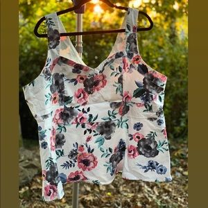 Torrid Size 4 Floral Peplum Tank Top